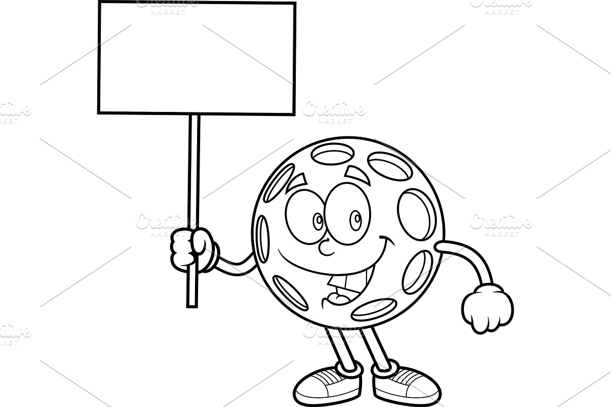 Picklebal lHolding Blank Sign, an Illustration by HitToon