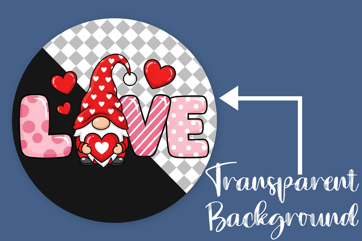 LOVE Gnome Png, Valentines Day PNG, an Illustration by Canvas Craft (Photo 2 of 6)
