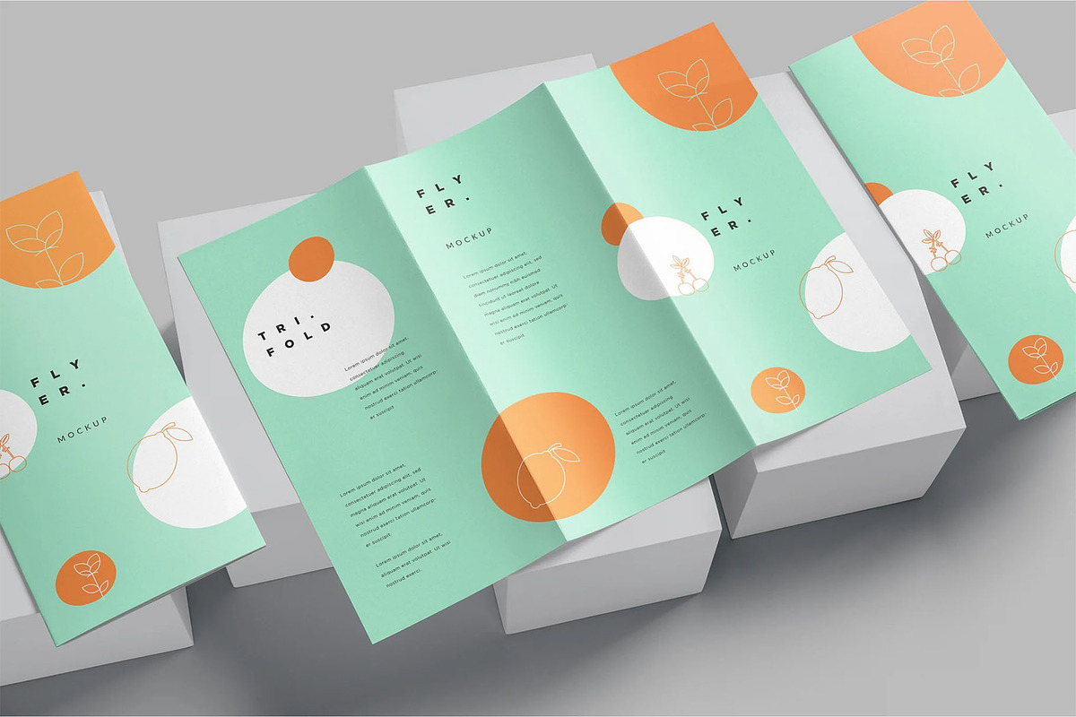 Tri-Fold Vertical Flyer Mockups, an Advertising Mockup by megostudi0 (Photo 4 of 5)