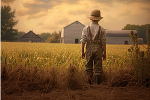 American Farmer Child Boy. Generate