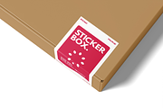 Sticker With Box Mockup, an Advertising Mockup by DSNA Mockup (Thumbnail 4 of 5)