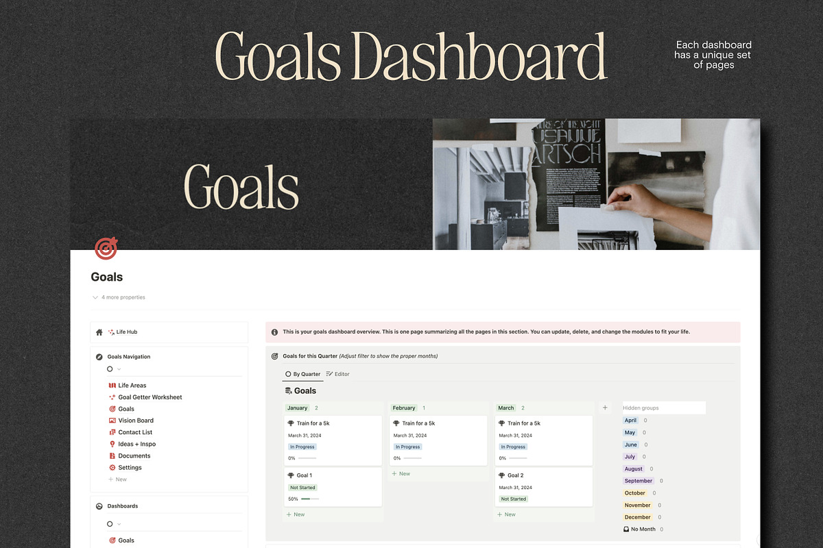 Notion Life Hub Template - Editorial, a Templates & Theme by 89 Golden Blvd (Photo 5 of 7)