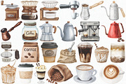 Watercolor Coffee Clipart Set, an Illustration by CropUp Creative (Thumbnail 2 of 4)