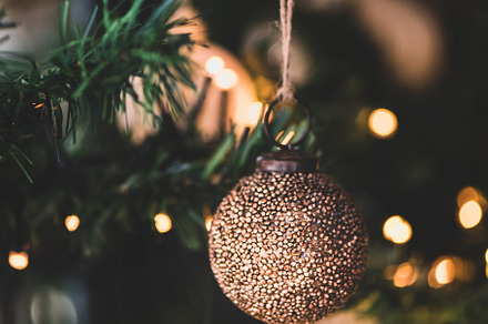 Golden ball on Christmas, New Year, a Holiday Photo by Foxys