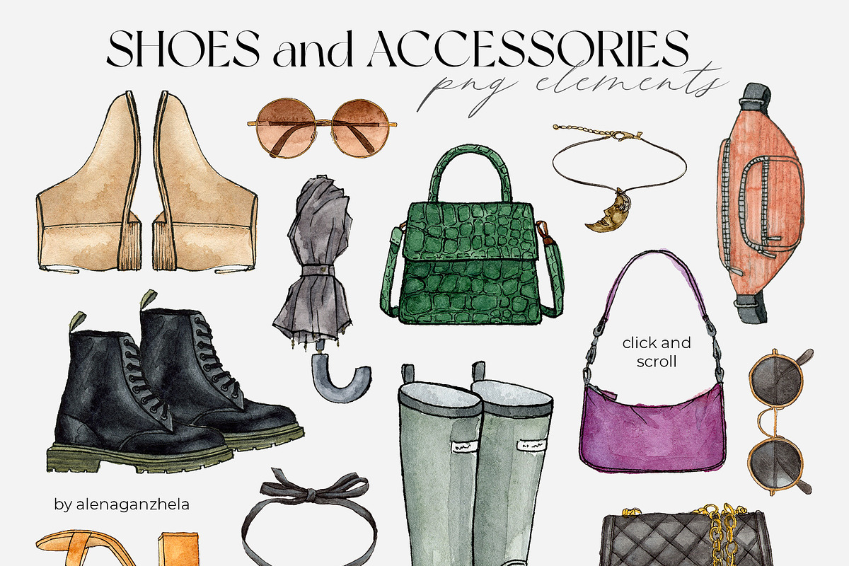 AUTUMN ESSENTIALS fashion watercolor, an Object Illustration by alenaganzhela (Photo 5 of 14)