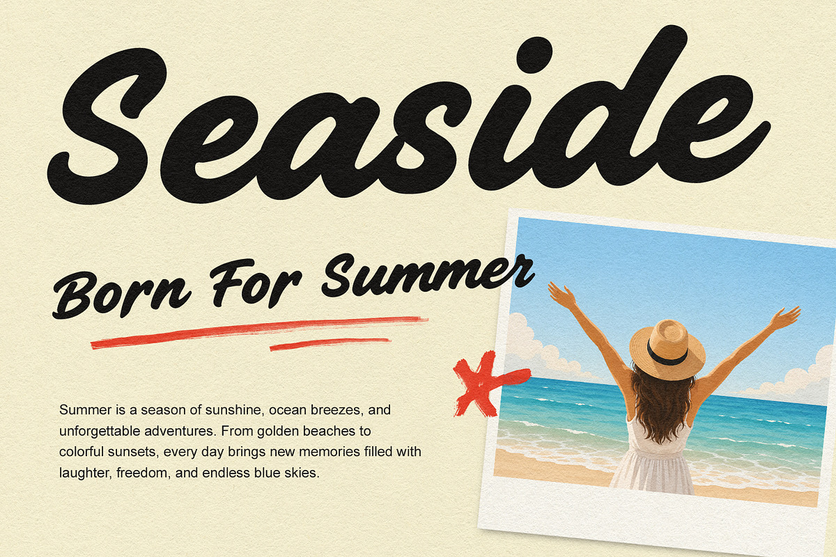 Aethics Surfing Summer Script Font, a Script Font by Maulana Creative (Photo 2 of 7)