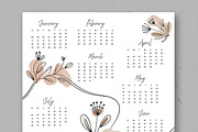 Minimal Floral Wall Calendar 2026, a Stationery Template by ContestDesign (Thumbnail 2 of 3)