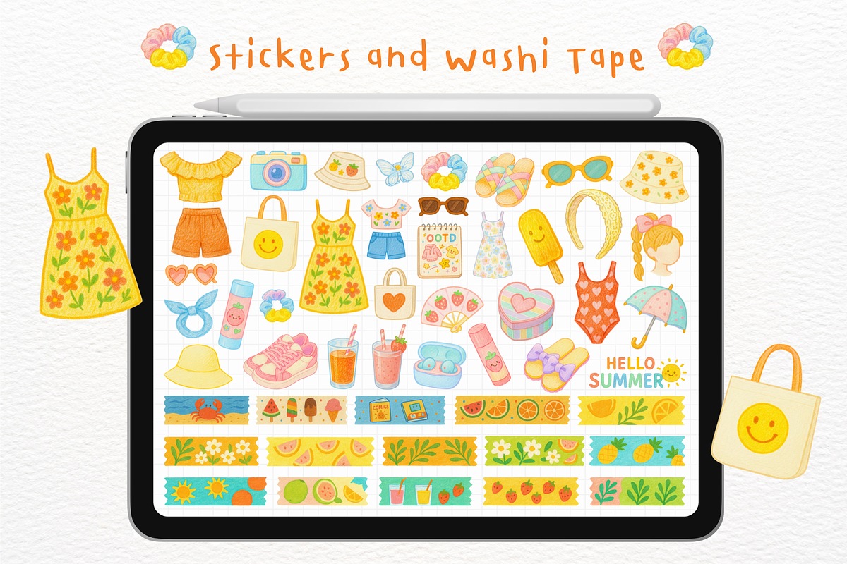 Summer Fashion Goodnotes Stickers, an Illustration by mimimeow (Photo 2 of 3)