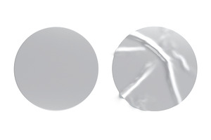 Silver Stickers Crumpled 3D Model