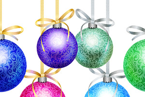 Christmas Vector Balls And Banners