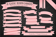 Soft Pink Ribbon Banner Clipart, an Illustration by Amanda Ilkov (Thumbnail 2 of 4)