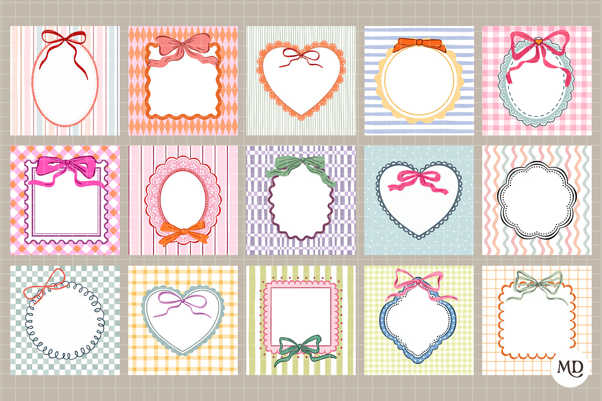 Whimsical Coquette Frames Bundle, a Decorative Illustration by marie dricot (Photo 8 of 12)