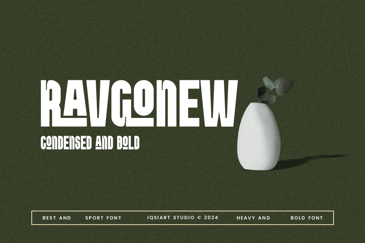 Ravgonew - Condensed Font, a Sans Serif Font by Iqsiart Studio (Photo 6 of 7)