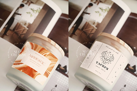 Frosted Glass Candle Mockup 11oz, a Product Mockup by SlowCreative