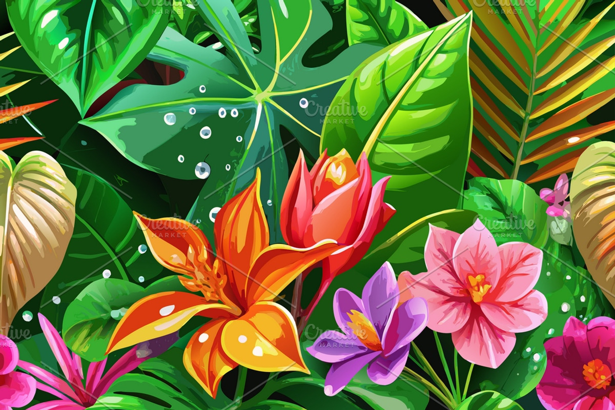 Tropical Jungle Leaves BUNDLE OF 6, a Decorative Illustration by Aban's World (Photo 2 of 5)