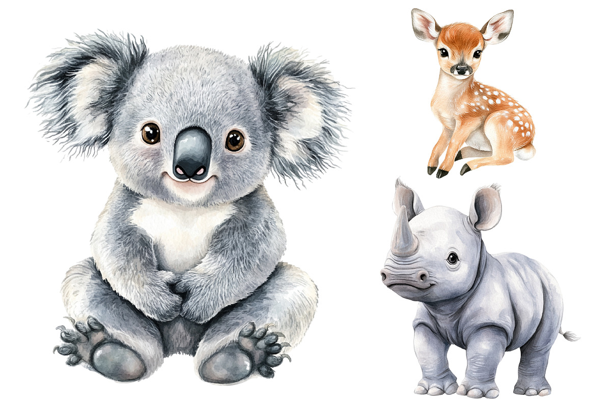 Kawaii Safari Animal Party Clipart, a Seasonal Illustration by CitraGraphics (Photo 5 of 5)