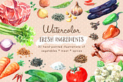 Watercolor Fresh Ingredients, a Food Illustration by Cynthia Arre (Thumbnail 1 of 6)