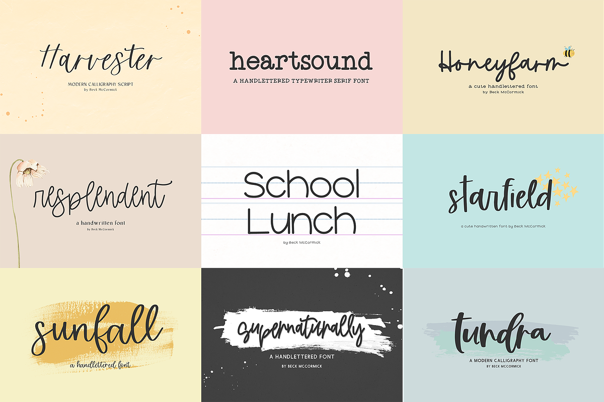 Handlettered Font Bundle, a Handwritten Font by Beck McCormick