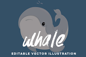 Hand-Drawn Whale Vector Cartoon
