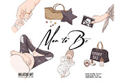 Mom to Be clipart motherhood newborn, a Person Illustration by Milatoo (Thumbnail 1 of 2)