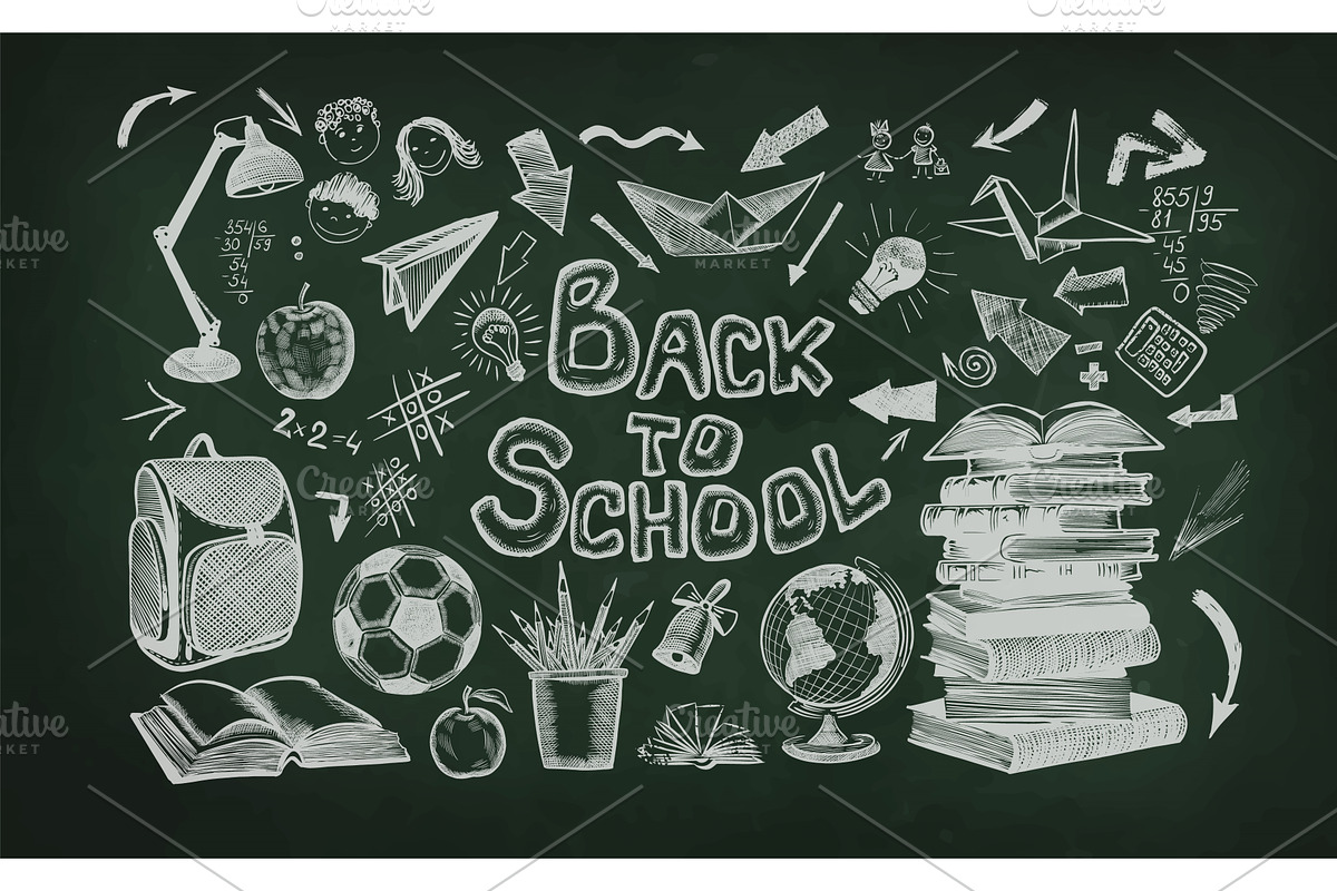 Welcome back to school horizontal, an Education Illustration by Nenahliadava Design