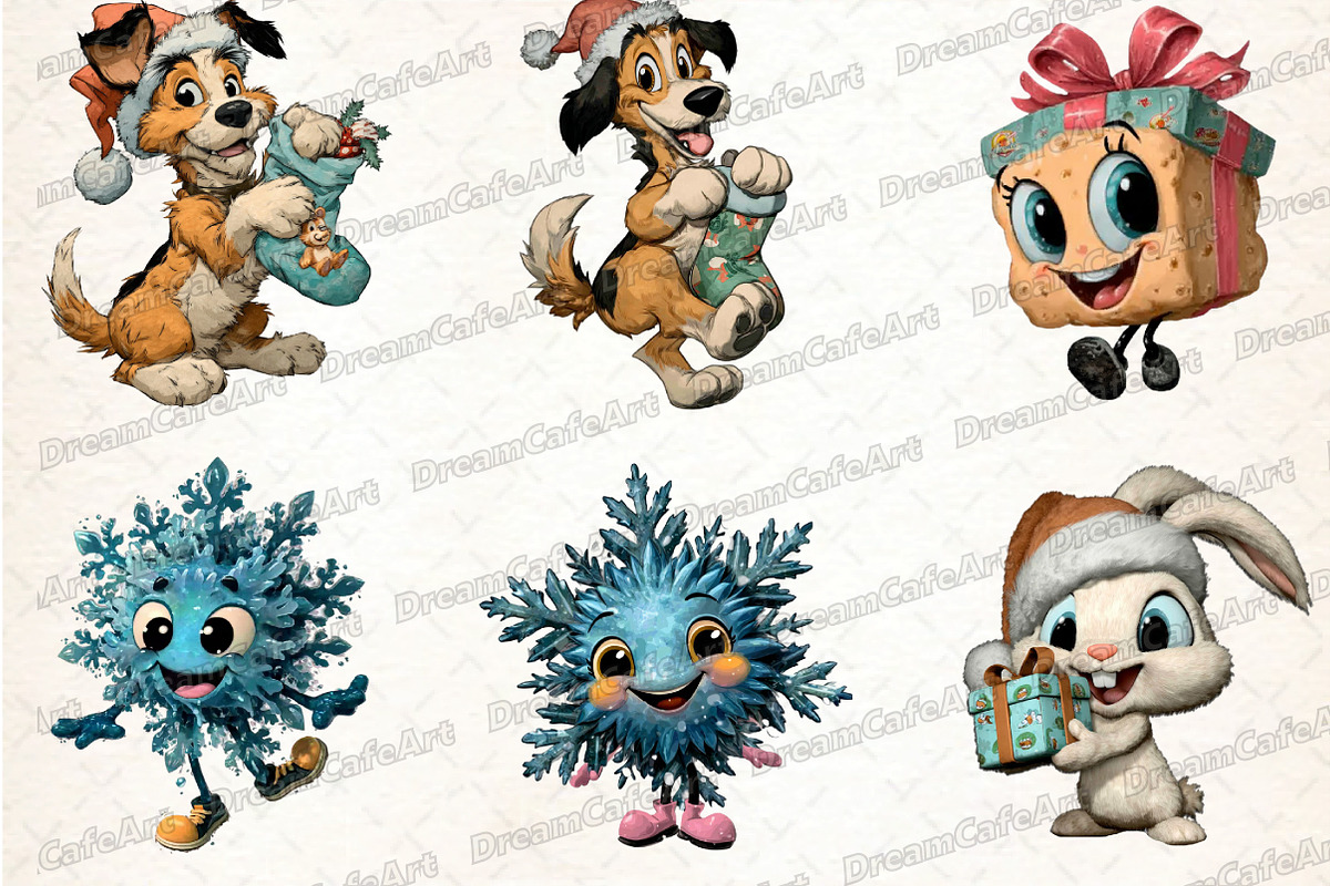 Funny Christmas  Clipart, an Illustration by DreamCafeArt (Photo 2 of 8)