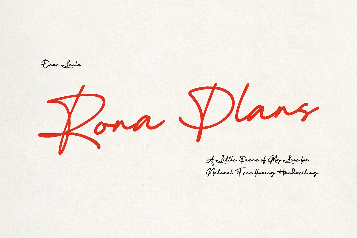 Rona Plans Font, a Script Font by DearLailaStudio (Photo 1 of 8)