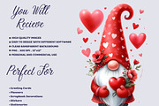 Watercolor Valentine Gnome Cliparts, a Seasonal Illustration by Dizzy Art Studio (Thumbnail 3 of 6)