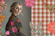 Jacobean Floral & Tartan Patterns, a Pattern Graphic by Sonulkaster (Thumbnail 2 of 10)