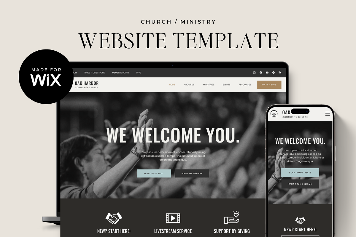 Church Ministry Wix Website Template, a Wix Template by Ton Rêve Design Studio (Photo 1 of 10)