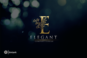 Elegant - Gold E Letter Logo