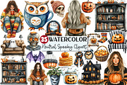 Neutral Spooky Halloween Clipart, a Seasonal Illustration by Rose Art (Thumbnail 1 of 7)