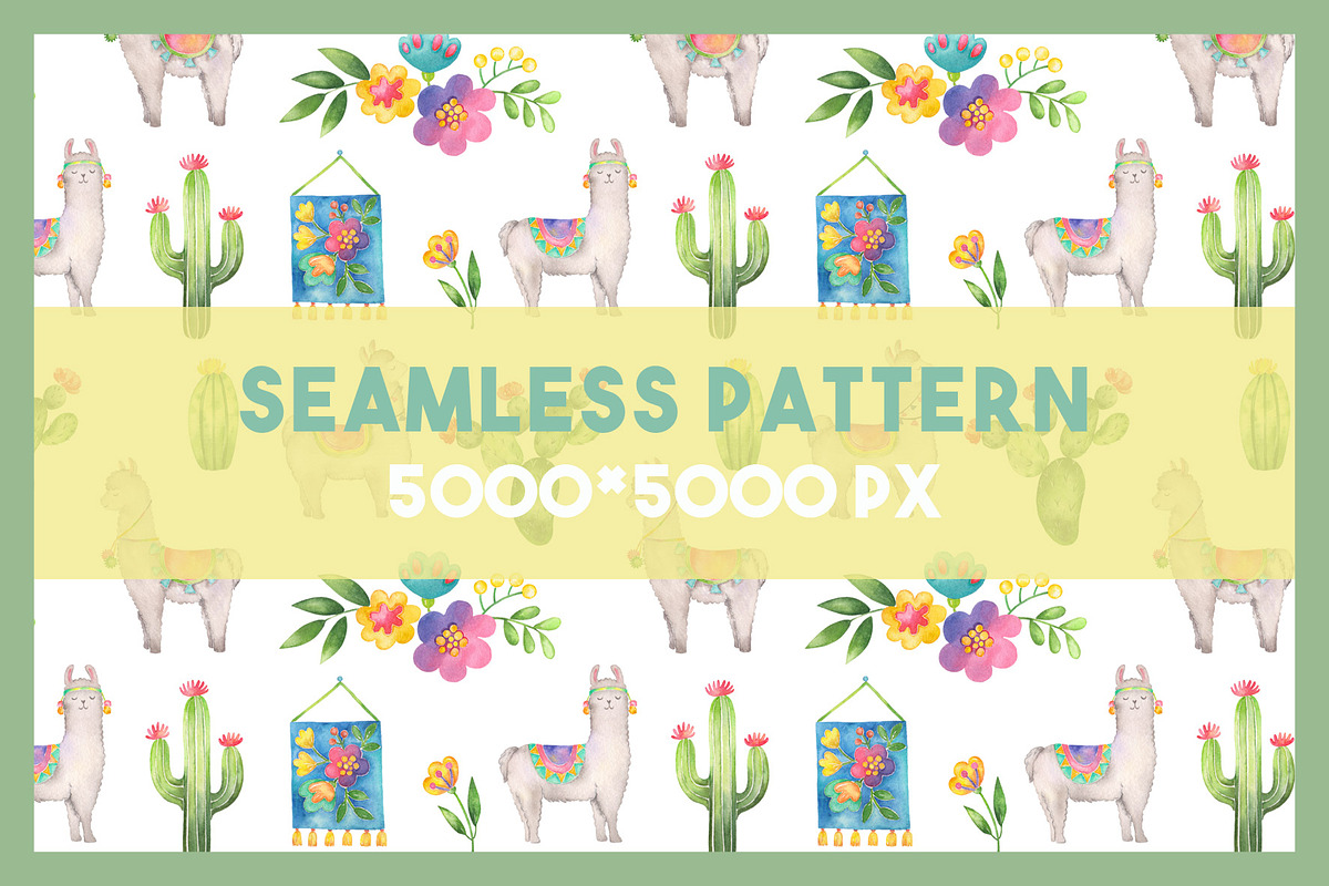Hello, Llama watercolor clipart set, an Animal Illustration by Vivitta (Photo 4 of 4)