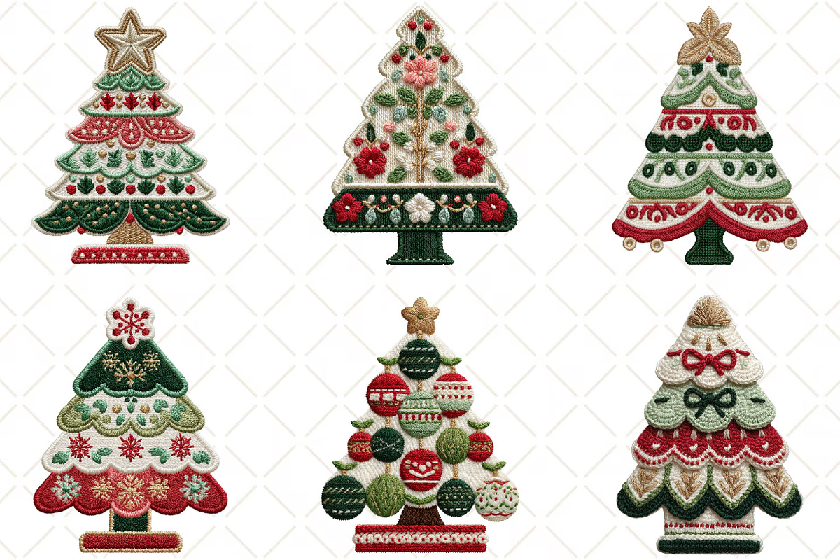 Crochet Christmas Tree Clipart, an Illustration by Black Bird Studio (Photo 2 of 6)
