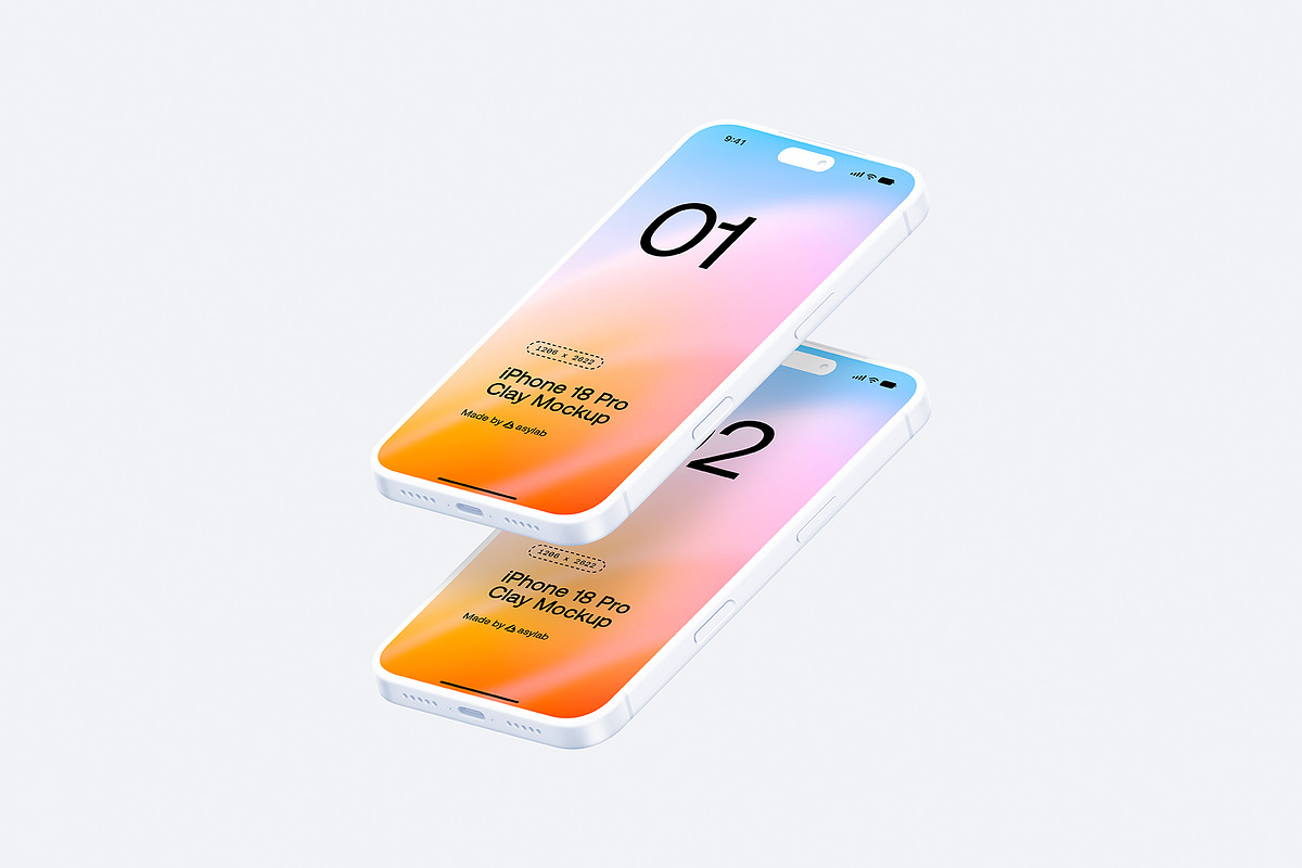 iPhone 18 Pro Clay - 24 Mockups, an iPhone Mockup by Asylab (Photo 31 of 54)