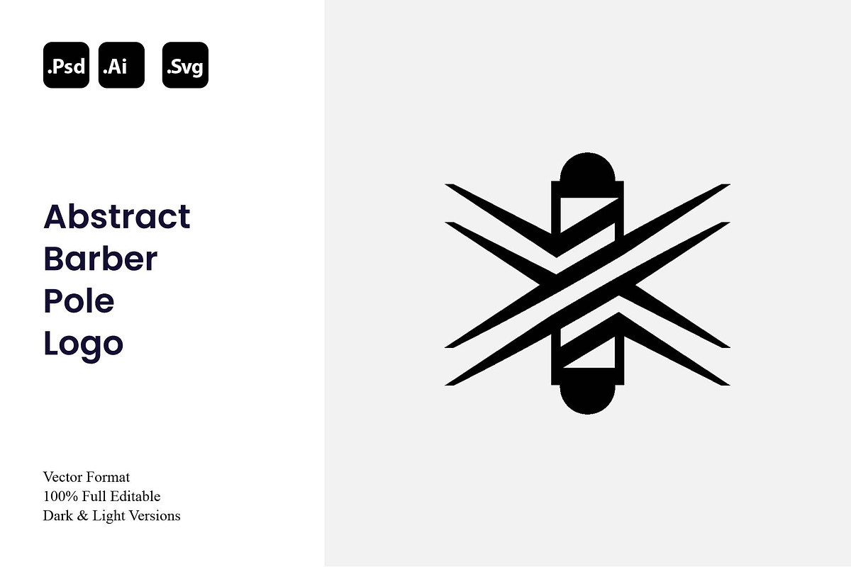 Abstract Barber Pole Logo, a Branding & Logo Template by Luxury Logos (Photo 1 of 4)