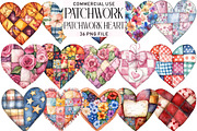 Patchwork Heart Valentine's Day Clip, an Illustration by Daily.Designs (Thumbnail 1 of 5)