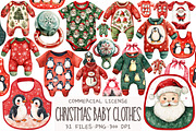 Christmas Baby Clothes Clipart, an Illustration by OK Design (Thumbnail 1 of 5)