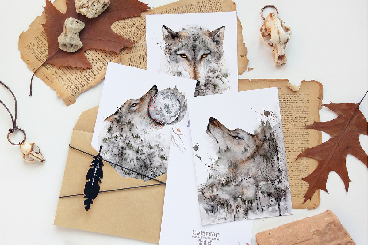 Forest Wolf. Watercolor Wall Art, an Animal Illustration by Lumitar (Photo 6 of 8)