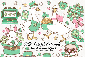 St. Patrick Animals Clipart Bundle, a Seasonal Illustration by TitaLivingArt