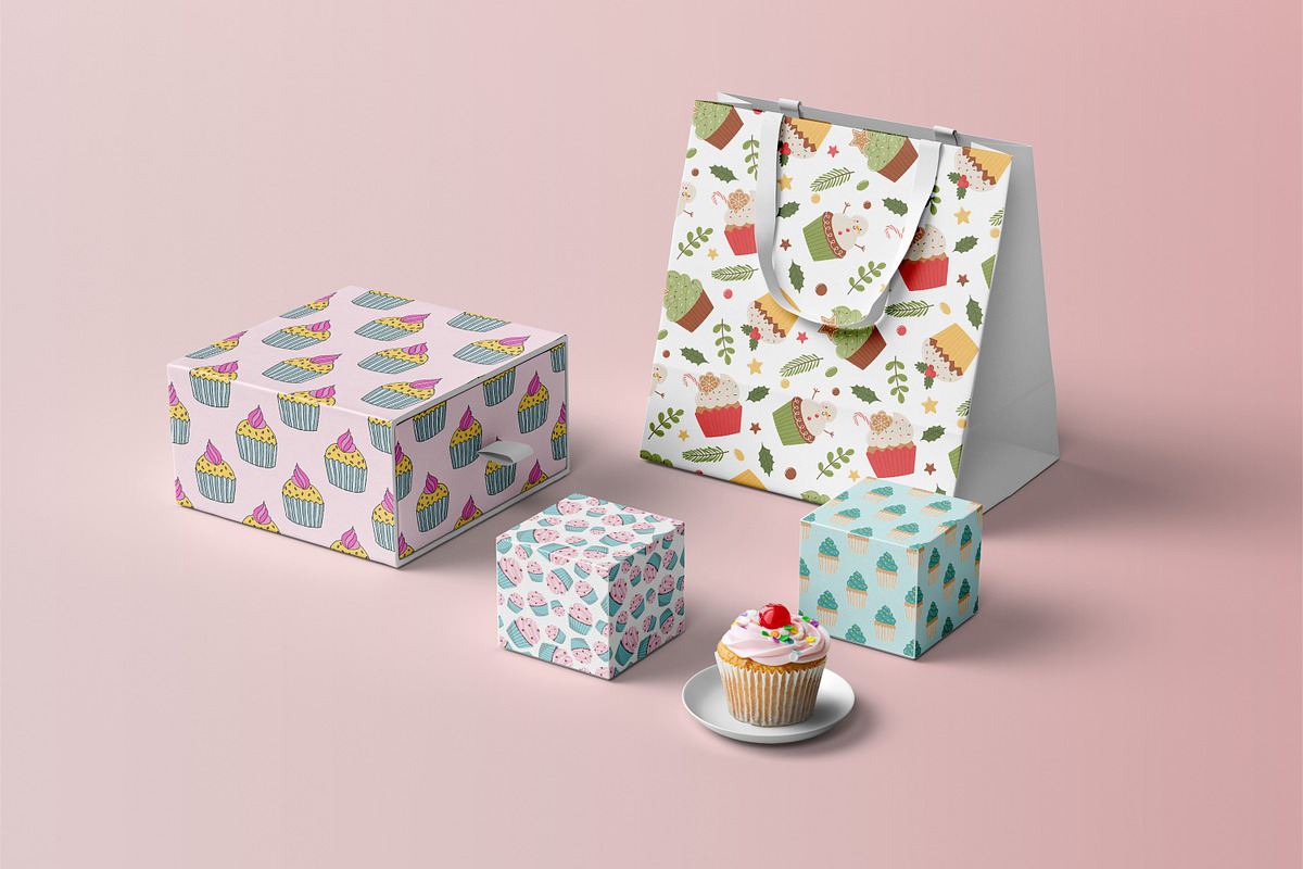 Cupcake Seamless Pattern, a Pattern Graphic by Digital Studio (Photo 2 of 12)