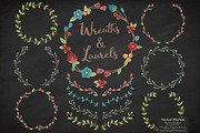 Retro Bold Vector Flower Wreaths, an Illustration by Amanda Ilkov (Thumbnail 2 of 3)