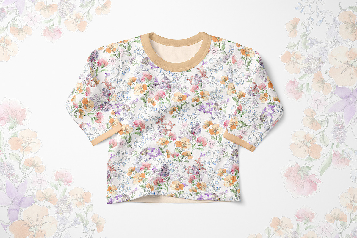 Watercolor Summer Floral Pattern, a Pattern Graphic by StudioGlouna (Photo 4 of 4)