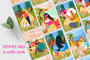 Summer mood, vibes cards set, a Seasonal Illustration by NataLyaroArt (Thumbnail 1 of 9)