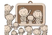 Custom Family Portrait Laser Cut, an Object Graphic by Bubert Art (Thumbnail 1 of 10)