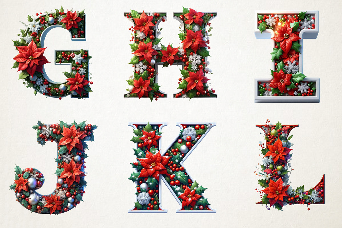 Festive Holiday Letters Collection, an Illustration by RobertsArt (Photo 2 of 7)