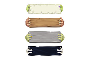 Halloween banners, monsters hands, an Animal Illustration by Vector Tradition
