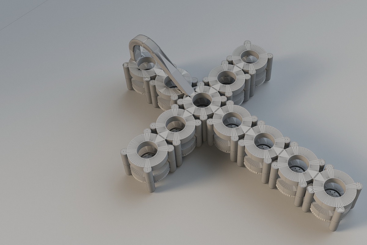 Diamond cross with hidden loop, an Object 3D Model by 3D Models by Obshansky (Photo 6 of 9)