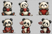 Quirky Valentine's Day Panda Clipart, an Illustration by Sublimation Artist (Thumbnail 4 of 6)