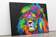 Lion colorful popart vector artwork, an Animal Illustration by weervector (Thumbnail 1 of 2)